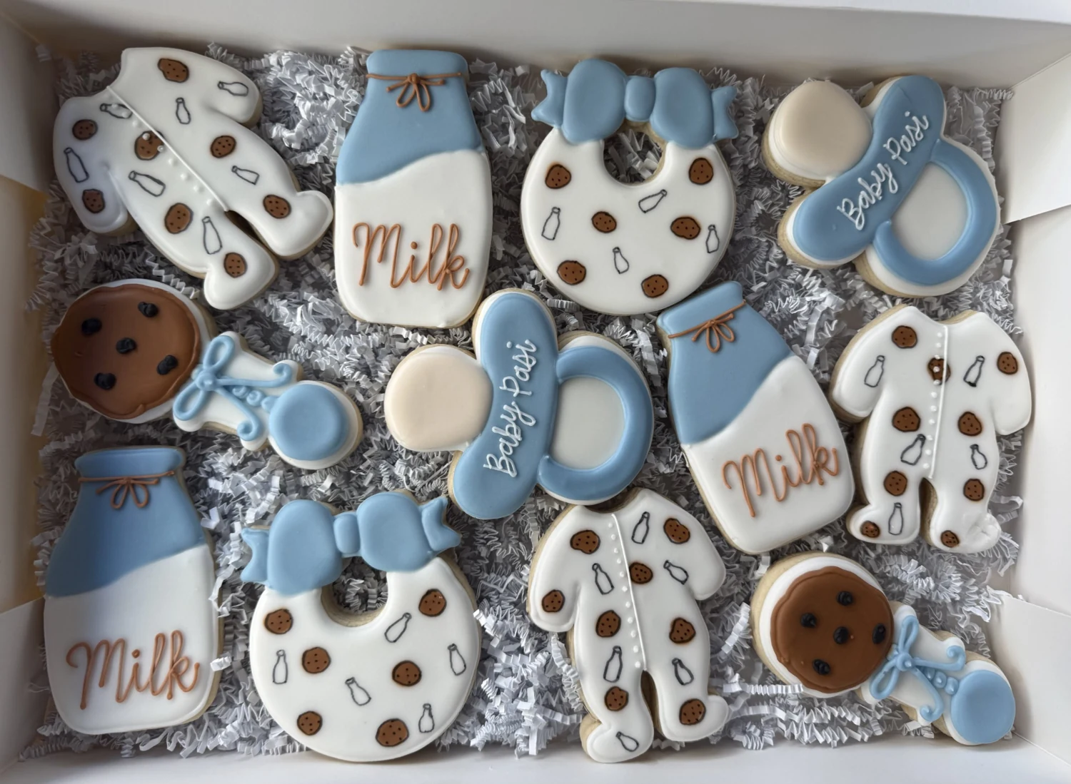 Blue milk and cookies collection made by Kristin